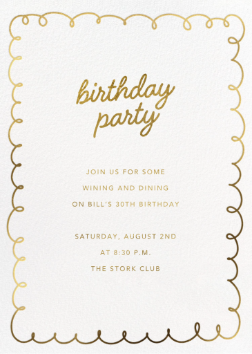 Squiggle Border - Birthday Invitation by Sugar Paper