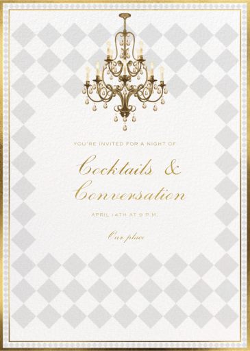 Checkered Chandelier - Party Invitation by Sketch Design Studio