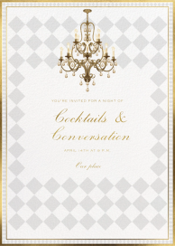 Checkered Chandelier - Cocktail Party Invitation by Sketch Design Studio