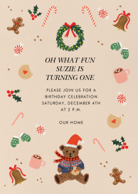 Holiday Teddy Bear Invitation