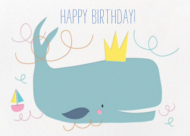 Moby's Splash - Birthday Card by Little Cube