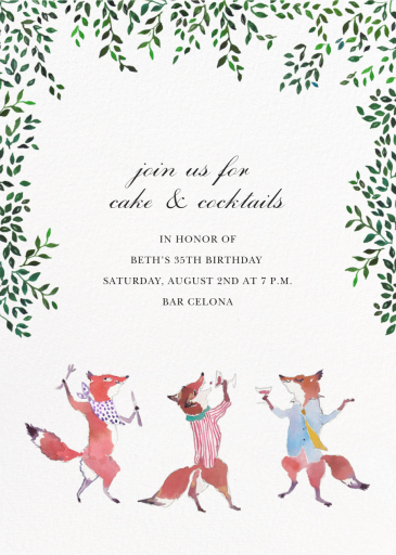 Friendly Foxes - Dinner Party Invitation by Happy Menocal