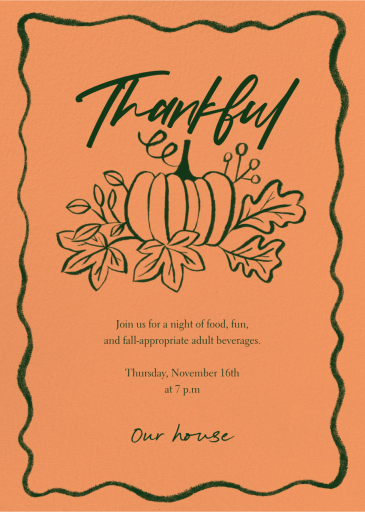 Thankful Pumpkin - Friendsgiving Invitation by Paperless Post