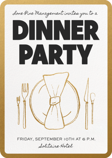 Minimalist Dinner Party Invitation