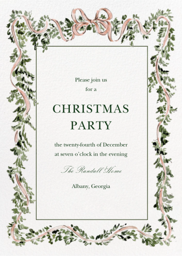 Pink Garland (Riley Sheehey) - Invitation by Dogwood Hill