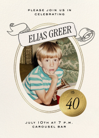 Gold Frame Toast - Birthday Invitation by Martha Stewart