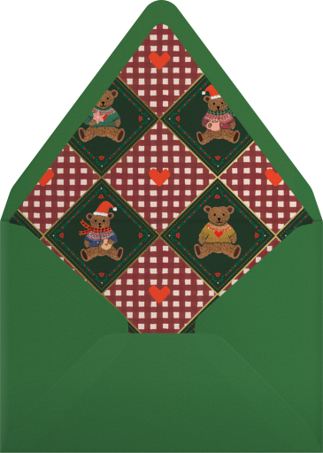 Christmas Teddy Bear Invitation Envelope