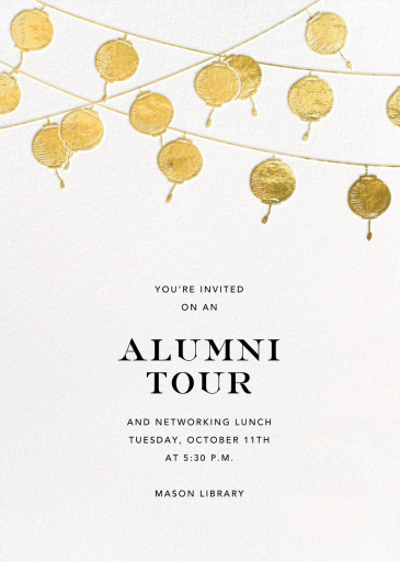 Golden String Lanterns - Alumni Event Invitation by Paperless Post