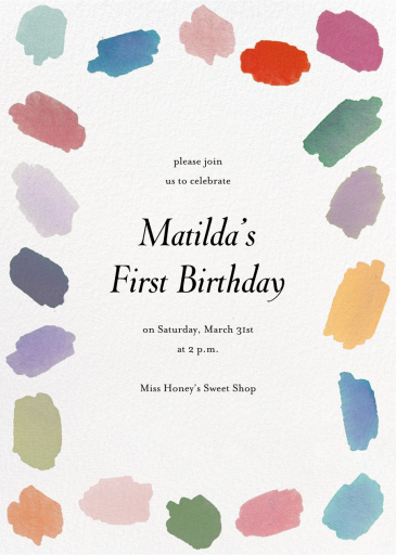 Perfect Palette - First Birthday Invitation by Happy Menocal