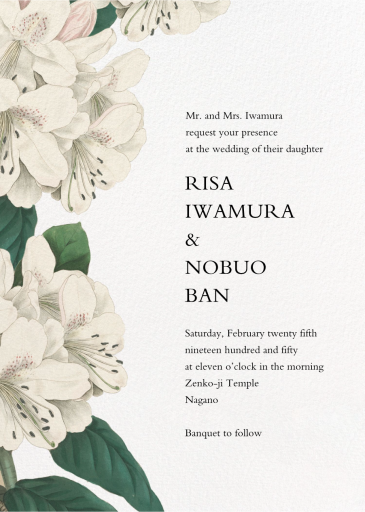 Campanulata - Wedding Invitation by John Derian