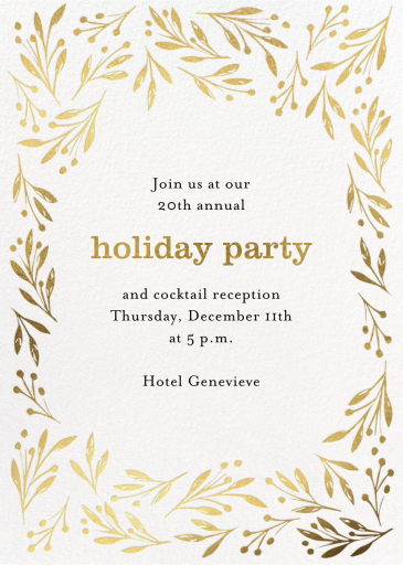Olive Branches - Corporate Holiday Party Invitation by Meri Meri