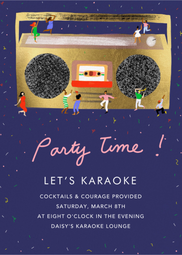 Boombox Blast - Karaoke and Music Invitation by Carolyn Suzuki Studio