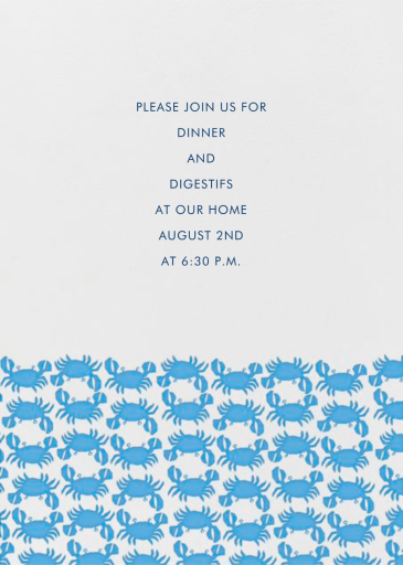 Crab Pattern - BBQ Invitation by Linda and Harriett