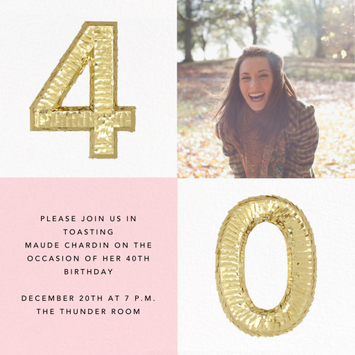 Shine Photo - 40th Birthday Invitation by CONFETTISYSTEM