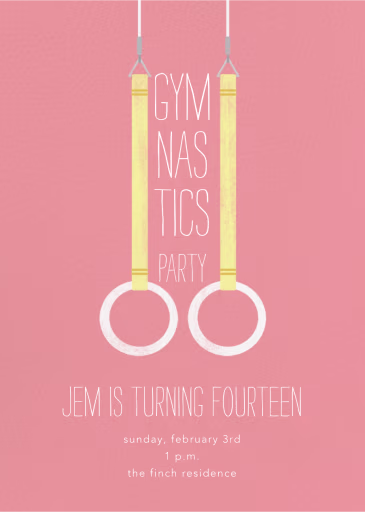 Gymnastic Rings - Birthday Invitation by Paperless Post