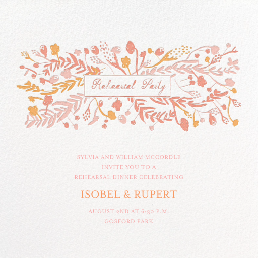 Roses for the Bride and Groom - Rehearsal Dinner Invitation by Mr. Boddington's Studio