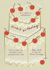 Cherry Topper - Birthday Invitation by Maisy Summer
