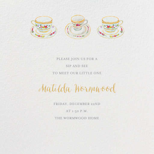 Three Cups of Tea - Baby Shower Invitation by Paperless Post