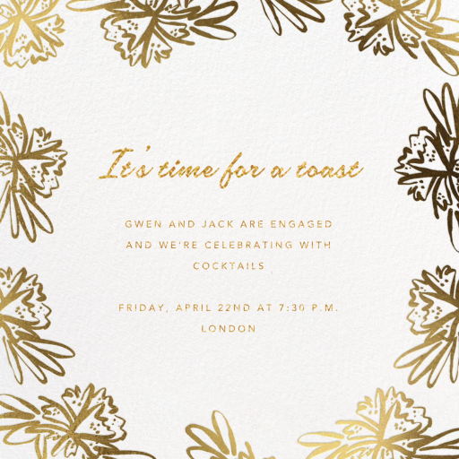 Inked flowers - Engagement Party Invitation by Linda and Harriett