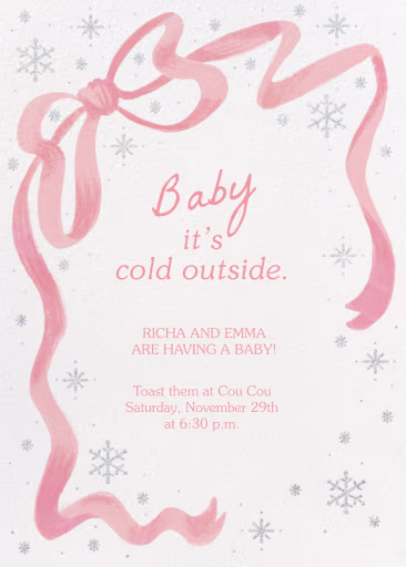Snowflake Ribbon - Baby Shower Invitation by Paperless Post
