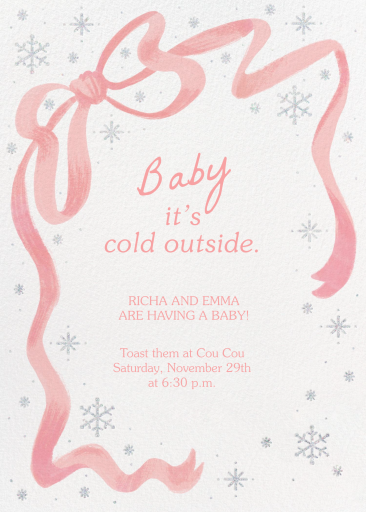 Snowflake Ribbon - Baby Shower Invitation by Paperless Post
