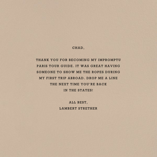 Telegram - Thank You Card by Paperless Post - Back