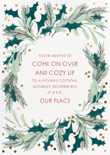 Loose Wreath - Holiday Party Invitation by Paperless Post