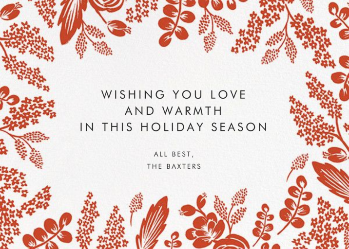 Heather and Lace (Photo) - Holiday Card by Rifle Paper Co. - Back