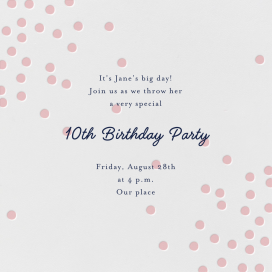 Pink Dots - Birthday Invitation by Linda and Harriett