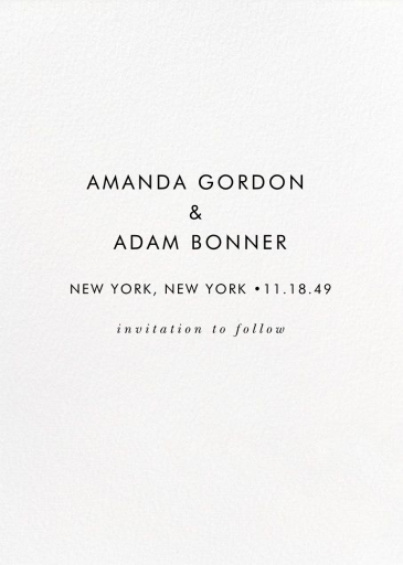 Marriage Baronial - Save the Date by kate spade new york - Back