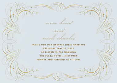 Gold Flourish - Invitation by The Indigo Bunting