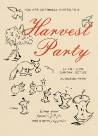 Bitten Apple - Fall Party Invitation by Sam Crosby