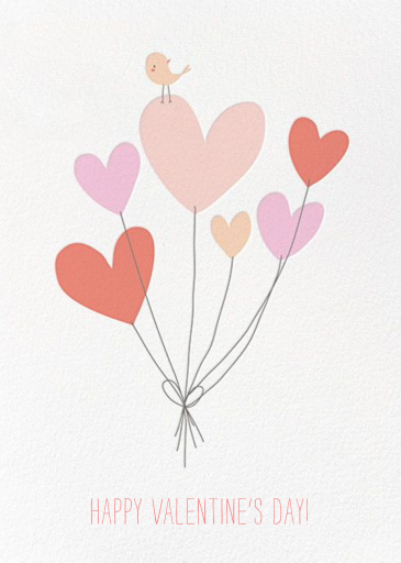 Birdie's Balloons (Greeting) - Valentine's Day Card by Little Cube
