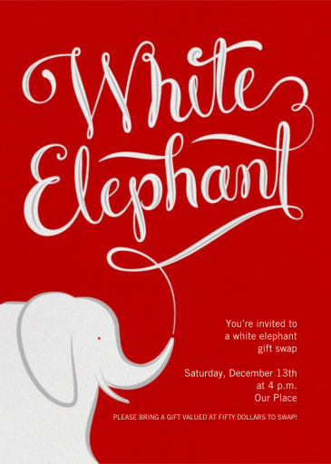 White Elephant - Holiday Party Invitation by Paperless Post