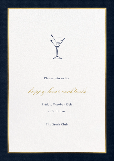 Oro (Tall) - Happy Hour Invitation by Paperless Post
