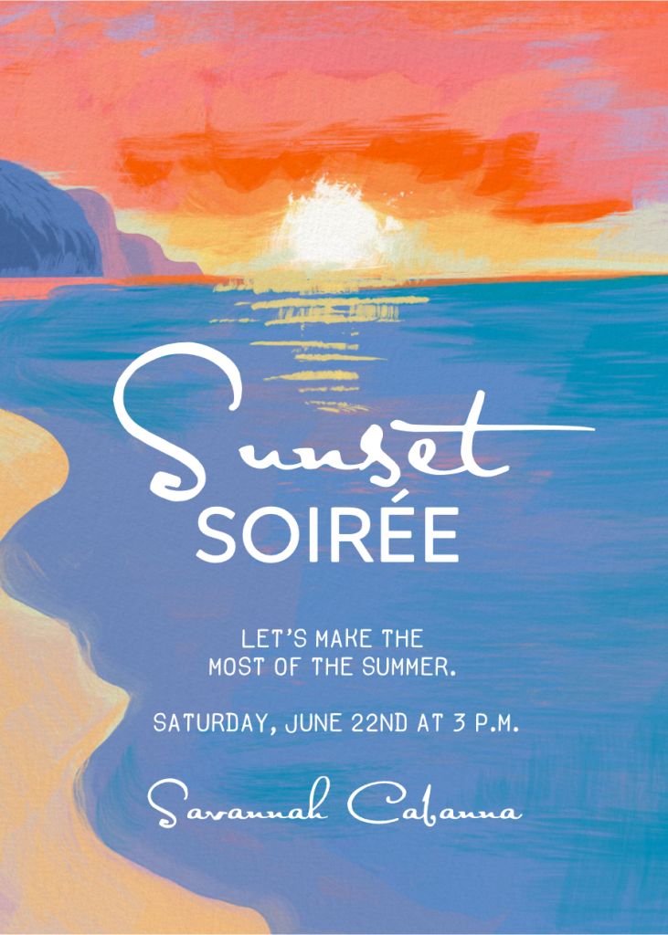 Watercolor Sunset Invitation