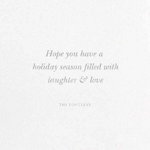 Snowflake Flurry - Christmas Card by Bernard Maisner - Back