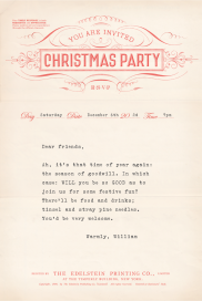 Open Letter - Christmas Party - Holiday Party Invitation by Annie Atkins