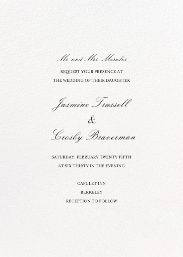 Classic Textured Script - Wedding Invitation by Crane & Co.