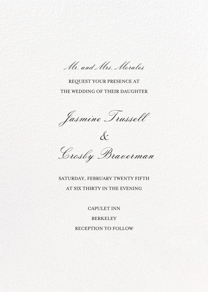 Classic Textured Script Invitation