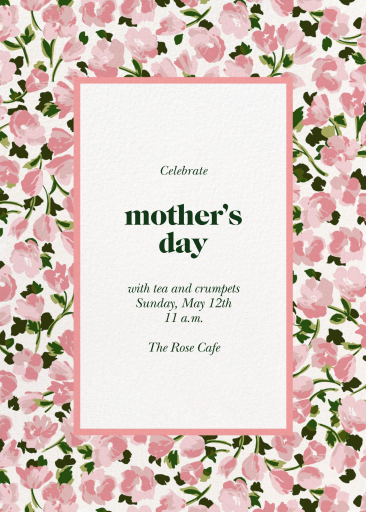 Pink Floral Mother's Day Invitation