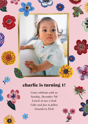 Petales - First Birthday Invitation by Nathalie Lété