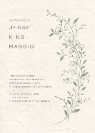 Botanical Pressed Wildflower - Memorial Service Invitation by Paperless Post