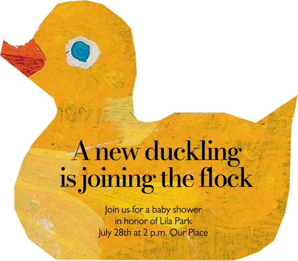 Yellow Duck Baby Shower Invitation