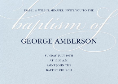 Script Baptism - Baptism & Christening Invitation by Paper Source