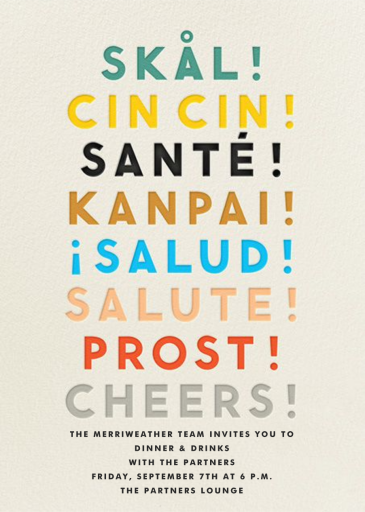 Cheers Language - Networking Event Invitation by The Indigo Bunting