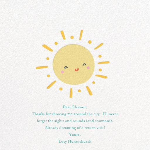 Smiling Suns - Stationery by Little Cube - Back