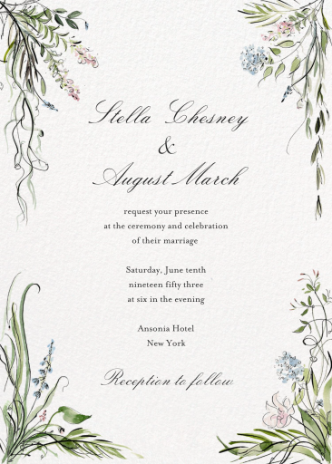 Watercolor Greenery - Invitation by Kirby x Art