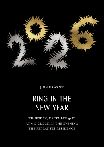 Fireworks Year - New Year's Eve Invitation by Happy Menocal