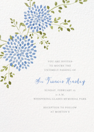 Watercolor Dahlias - Memorial Service Invitation by Paperless Post